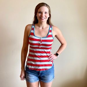 Robin-K patriotic red, white, & blue tank top sz S